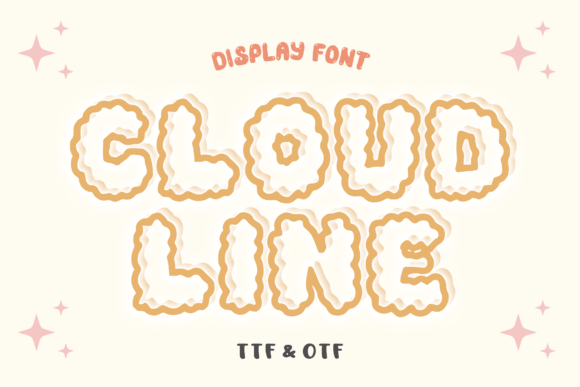 Cloud Line Font: Playful Type for Fun Designs