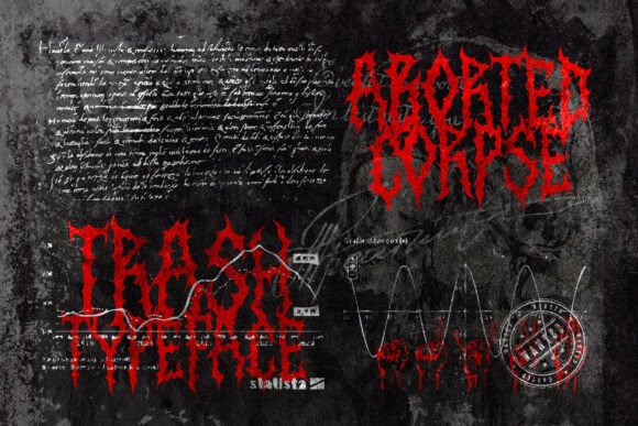 Unleash Visual Chaos with Aborted Corpse Metal Font